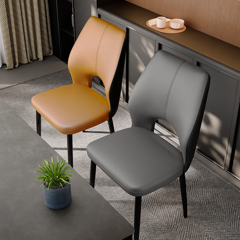 餐椅家用客厅茶桌主人椅意式靠背凳子餐桌椅子轻奢餐厅结实软包