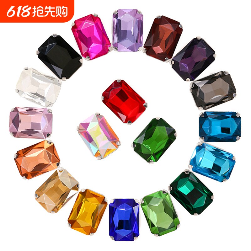 10*14MM爪钻手缝钻DIY婚纱鞋服饰辅料配件彩色玻璃钻水钻紫
