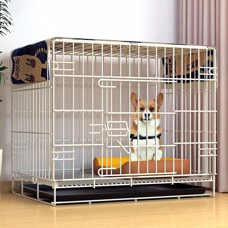狗笼子泰迪小型犬笼金属家用室内外折叠狗窝车载笼宠物猫笼救助笼