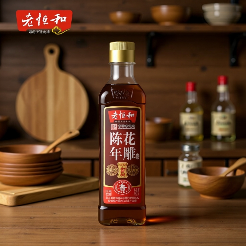 老恒和陈年花雕料酒420ml塑料瓶装食用厨用黄酒家用商用葱姜酿造