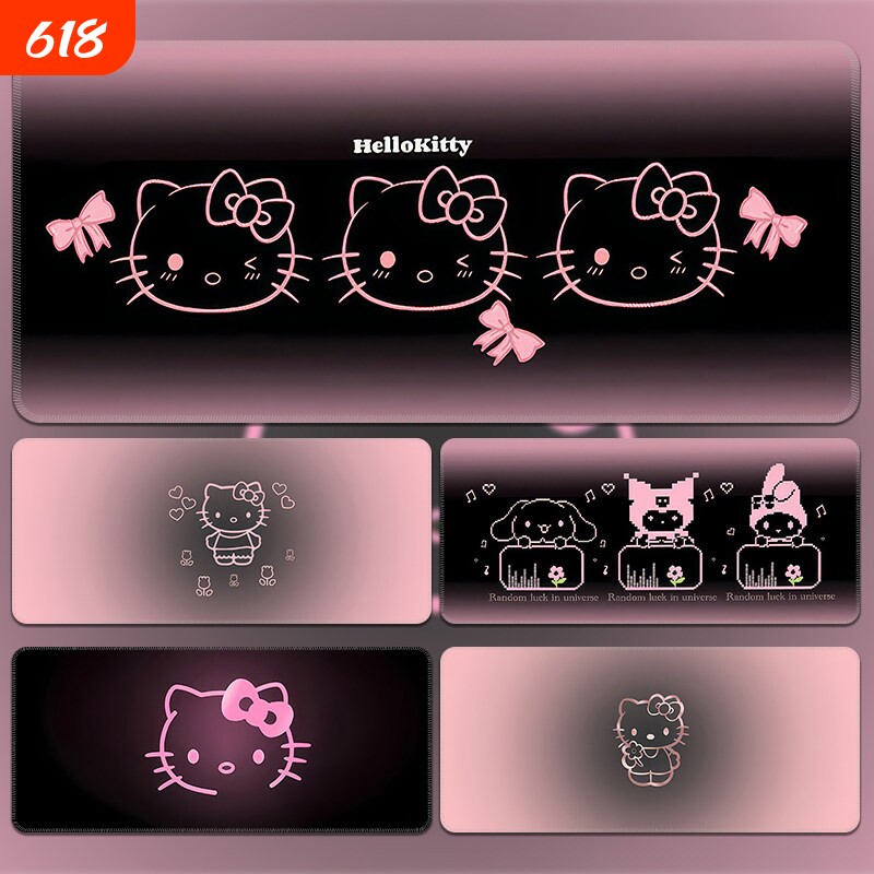 HelloKitty凯蒂猫超大号鼠标垫学生宿舍电脑键盘桌垫子办公桌滑垫
