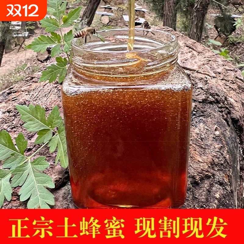蜂蜜天然土蜂蜜深山百花蜂蜜正品蜂巢蜜农家自产真蜂蜜浪浪花海