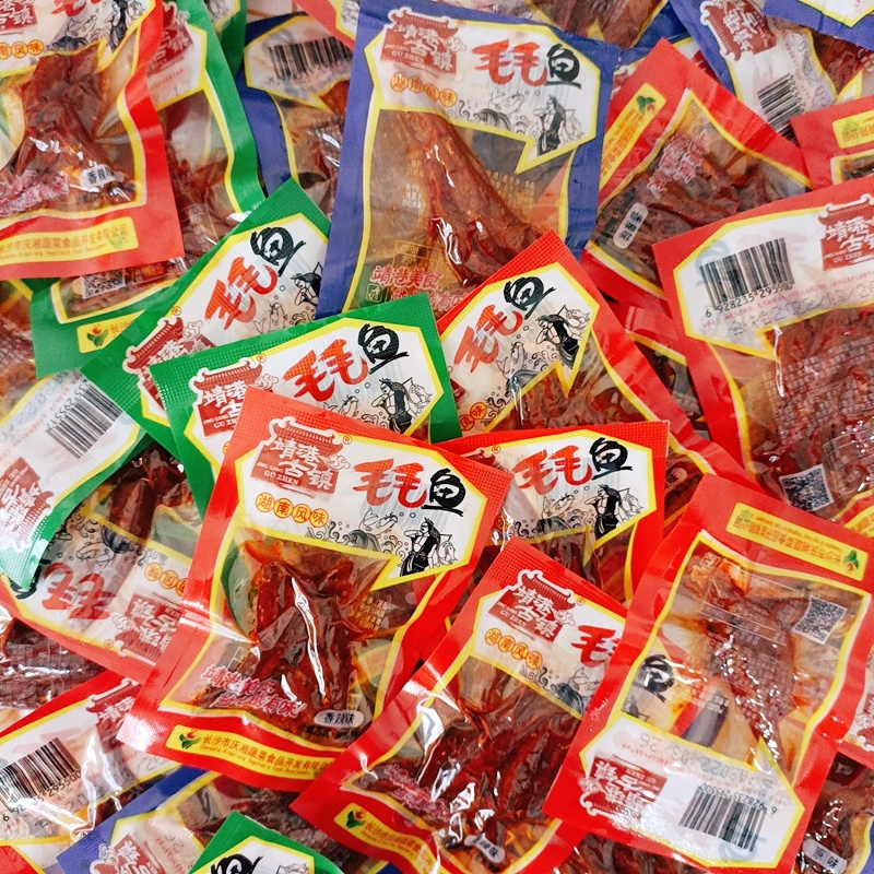 毛毛鱼香辣山椒即食鱼零食麻辣小吃湖南特产散称500g小包