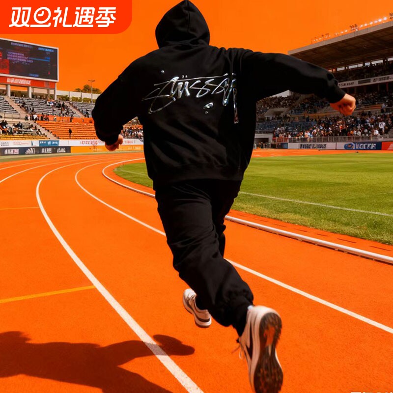 2025年新款潮牌stussy卫衣女拉链外套情侣毛圈斯图西卫衣宽