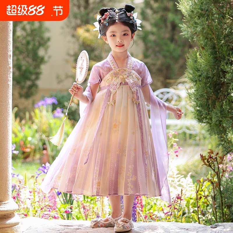 女童汉服夏款2025新款古风连衣裙夏季儿童中国风古装裙子夏12薄款
