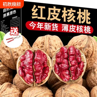 新疆红皮纸皮核桃薄皮大核桃