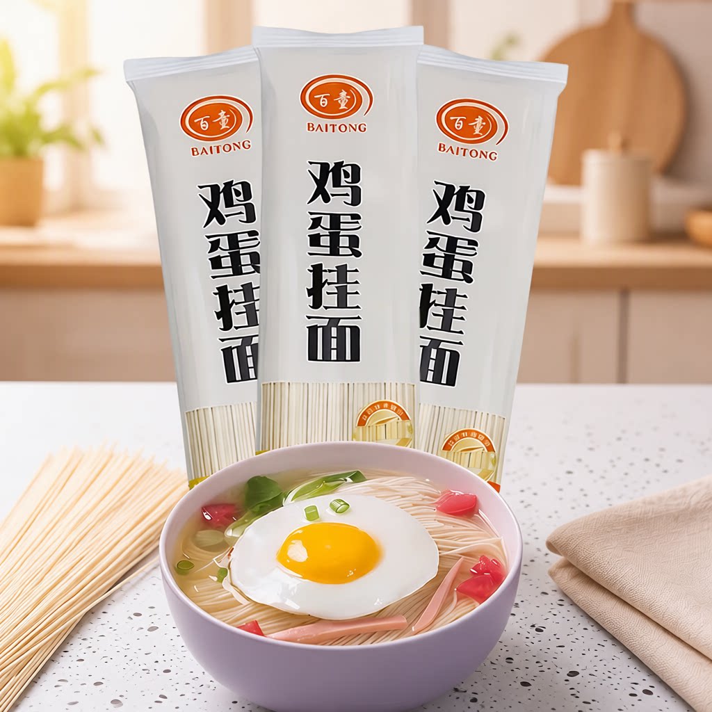 百童面条鸡蛋挂面龙须面150g包方便小包装早餐速食扁细面条鸡蛋面