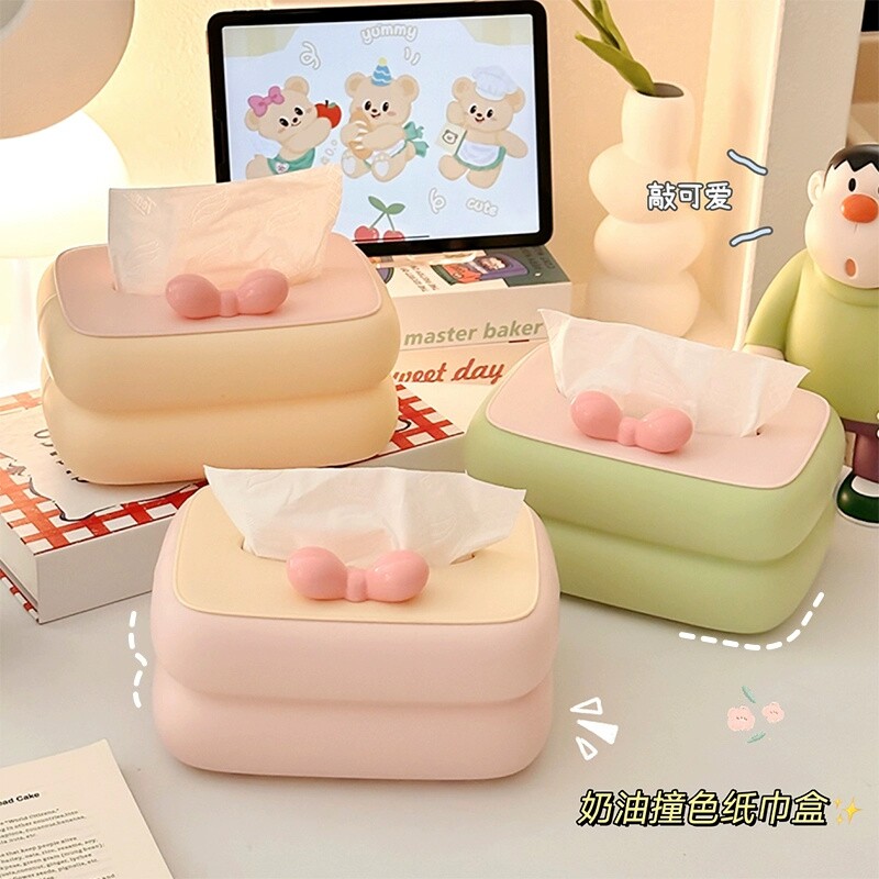 客厅桌面纸巾盒可爱2025高级感卧室床头抽纸盒家用卷纸盒温馨奶油