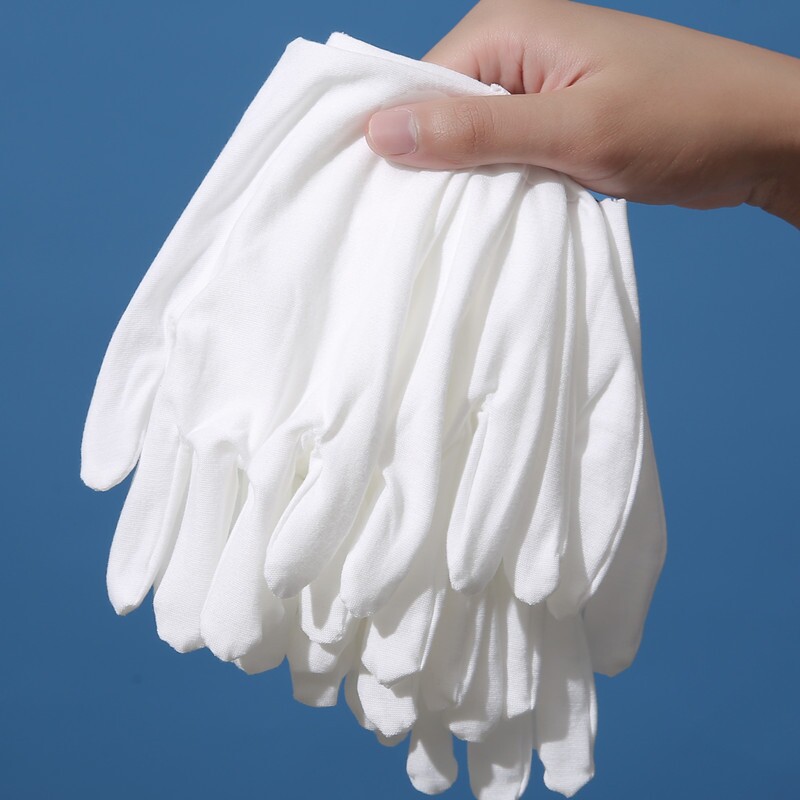 白手套纯棉礼仪薄款文玩盘珠布工作男女干活劳保耐磨开车夏季汗布