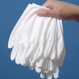 白手套纯棉礼仪薄款 汗布 文玩盘珠布工作男女干活劳保耐磨开车夏季