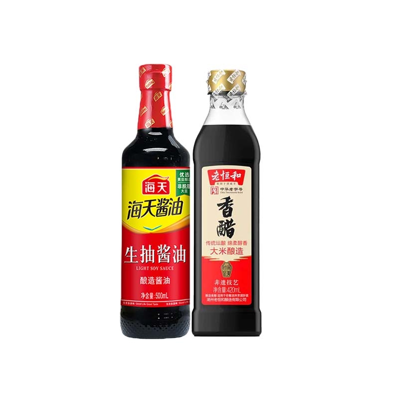 海天生抽酱油500ml+老恒和香醋420ml