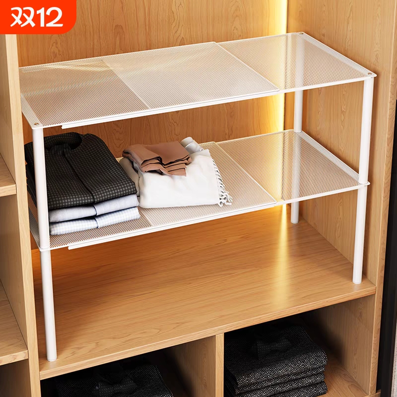 衣柜分层隔板柜内可伸缩置物架鞋柜收纳学生空间利用神器多层承重