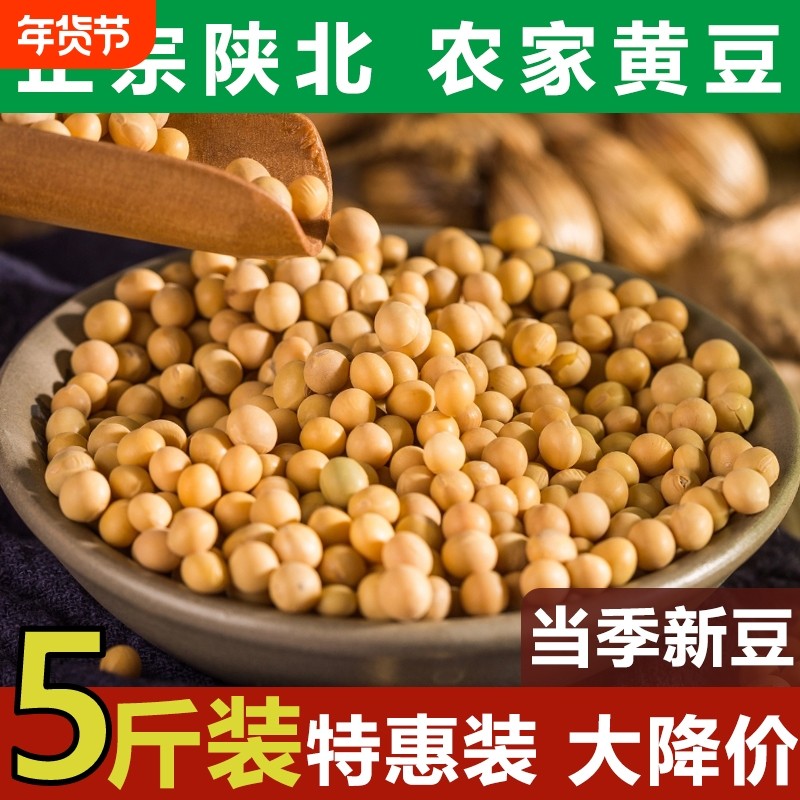精选陕西农家自种黄豆低脂高蛋白颗粒饱满新鲜原料磨豆浆豆腐粗粮