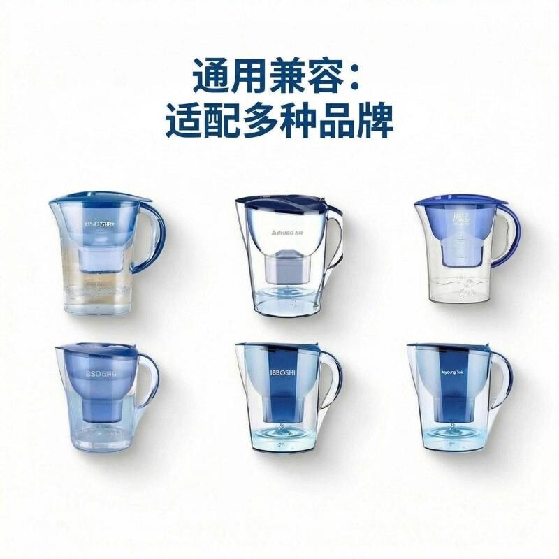 12枚装净水壶滤芯通用型家用滤水壶滤水器净水器滤芯沃夫浦恩正品