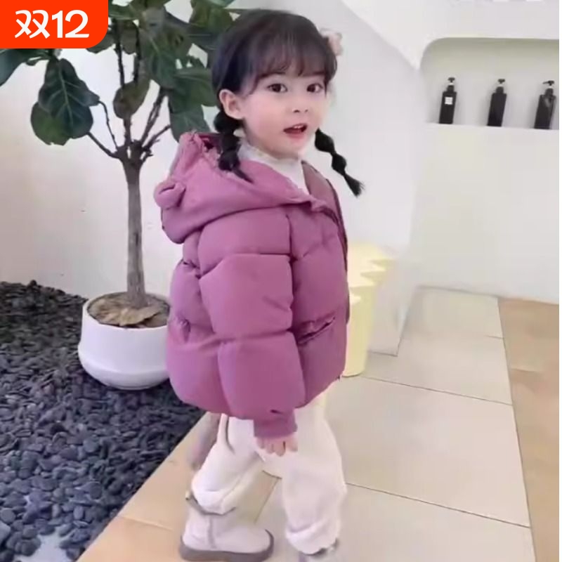 2025新款女童羽绒棉服洋气宝宝加厚棉袄儿童冬装中小童外套潮上衣