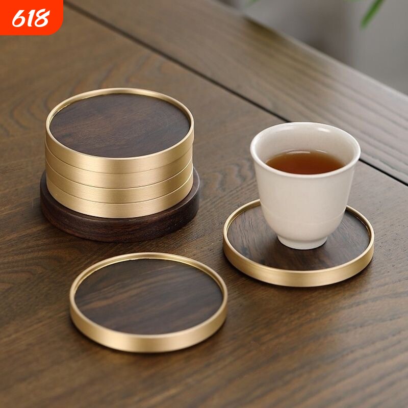 黑檀实木茶杯垫茶道功夫茶具配件茶盘茶桌摆件隔热垫茶托底托桌面
