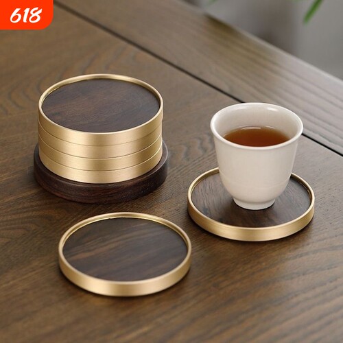 黑檀实木茶杯垫茶道功夫茶具配件茶盘茶桌摆件隔热垫茶托底托桌面