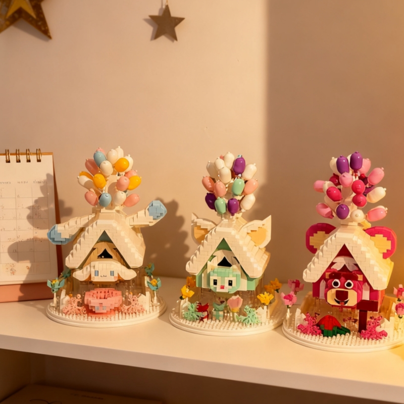 兼容乐高玲娜贝儿迪士尼积木送女孩系列草莓熊气球屋儿童拼装玩具