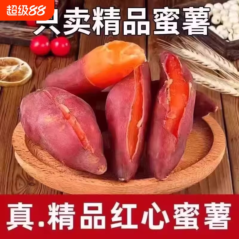 正宗蜜薯红薯龙九沙地红心现挖黄心番薯新鲜糖心地瓜板栗山芋批发图片