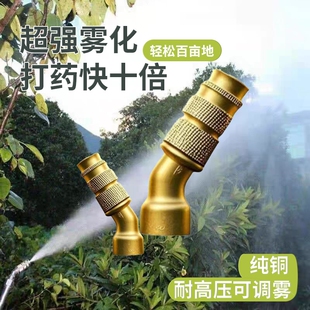 气喷药打药喷头可雾化农用铜喷头进口高压喷雾器电动直喷全铜纯铜