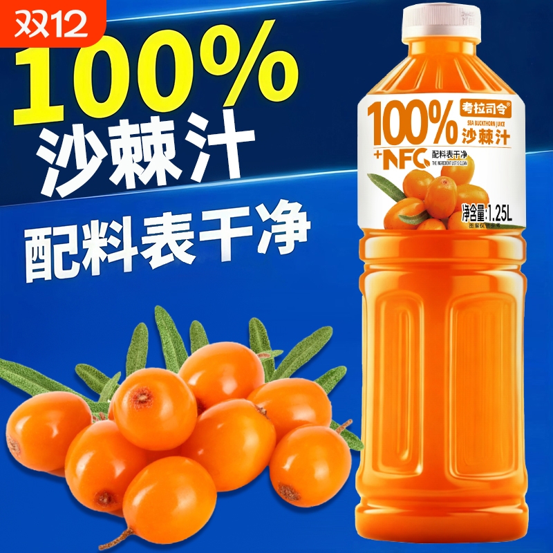 100%沙棘汁2大瓶装年货必备