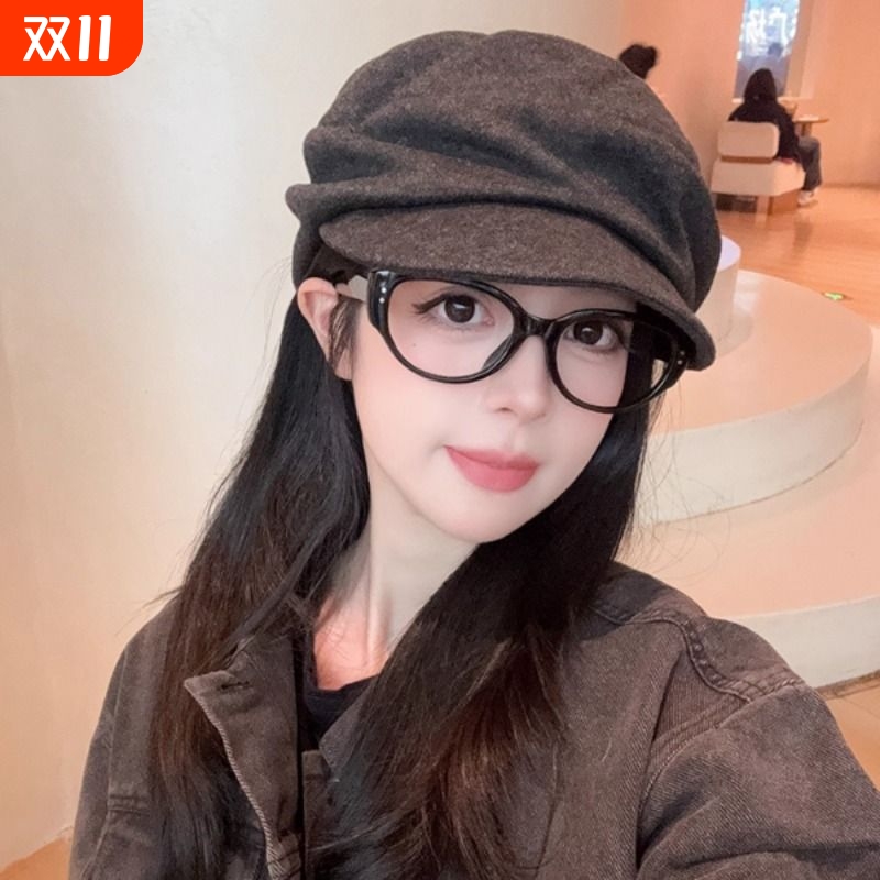 秋冬季户外休闲显脸小通用纯色百搭韩版男女通用堆堆帽子