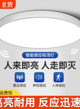 led感应灯楼梯灯吸顶灯过道楼道走廊红外人体自动感应雷达声控灯
