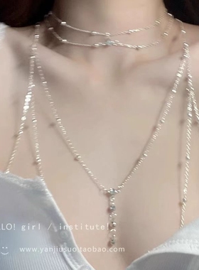 纯欲choker项链女夏日辣妹风身体装饰链胸链全身性感bikini后背链