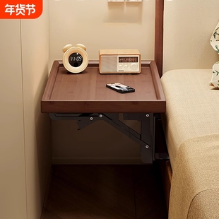 床边置物架床头免打孔可折叠懒人放置收纳架床头柜卧室小型整理架