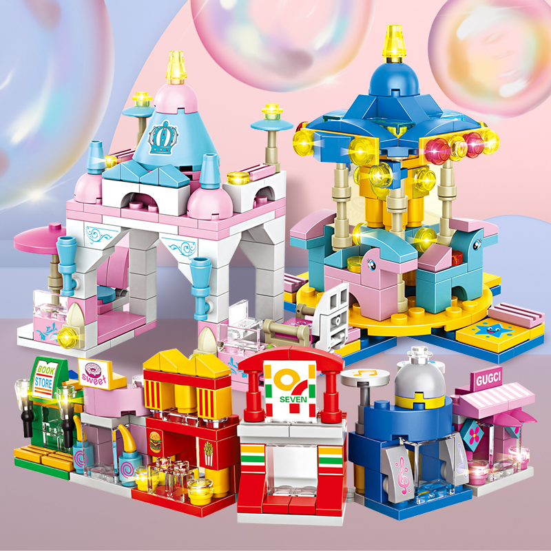 儿童积木拼装小颗粒立体拼图女孩智力开发宝宝动脑益智玩具男孩