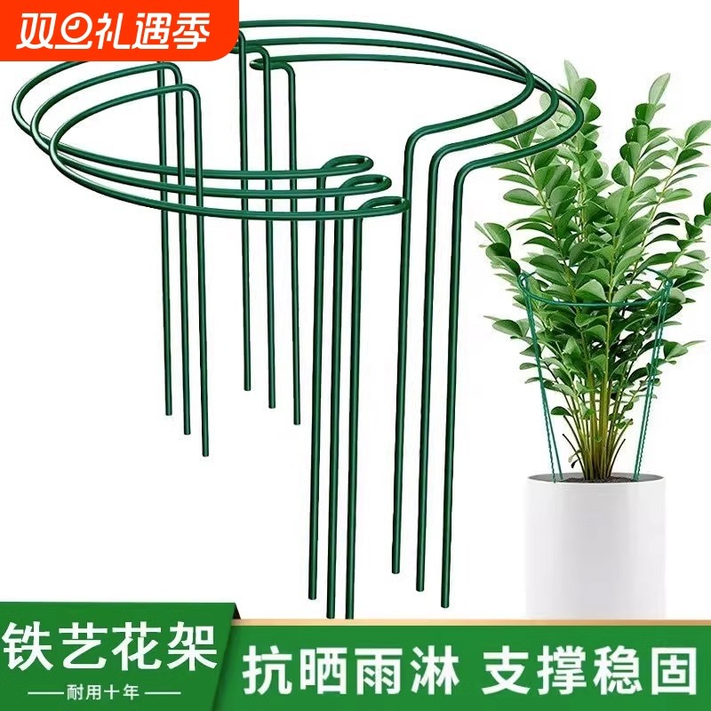 花架防倒支撑杆蟹爪兰杆绿植园艺兰花撑支架护撑植物花卉包塑铁艺