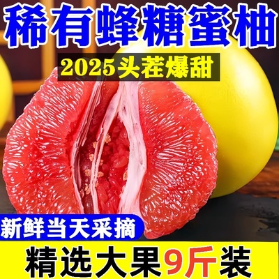 福建平和红心柚大柚子清甜蜜柚农家红心柚新鲜采摘3/5/9/斤带箱发