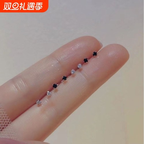 925银耳饰养耳洞睡觉免摘精致小巧耳骨钉银针耳钉女耳环迷你简约