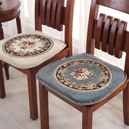 雪尼尔欧式防滑椅垫浮雕提花