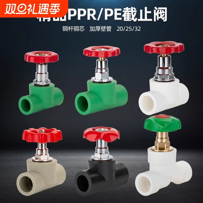 PPR升降式截止阀4分20 PE水管阀门6分25塑料闸阀开关32