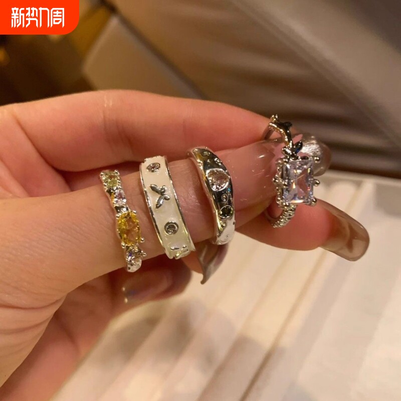 店主推荐~超美戒指女小众设计时尚个性ins指环轻奢高级感食指戒女