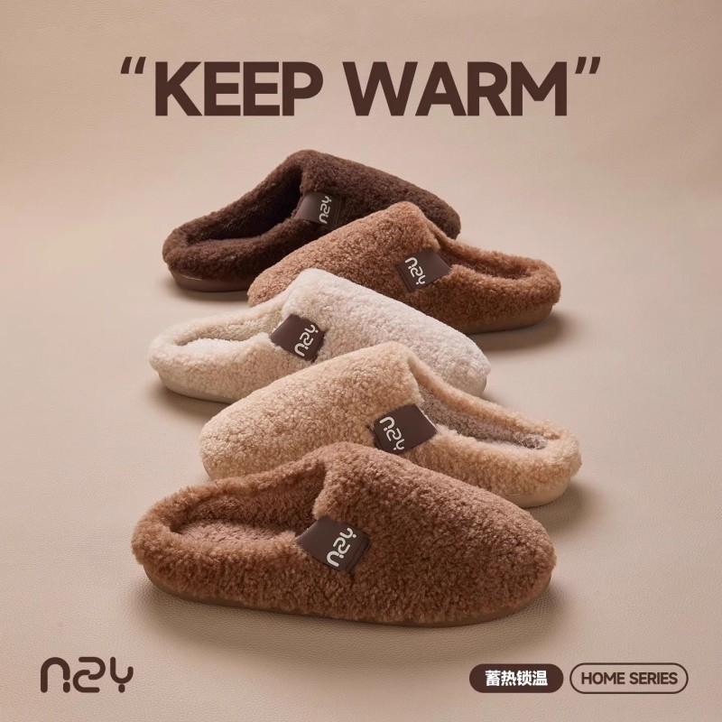 2025新款情侣棉拖鞋男女冬季复古居家室内保暖毛毛拖鞋踩屎感户外