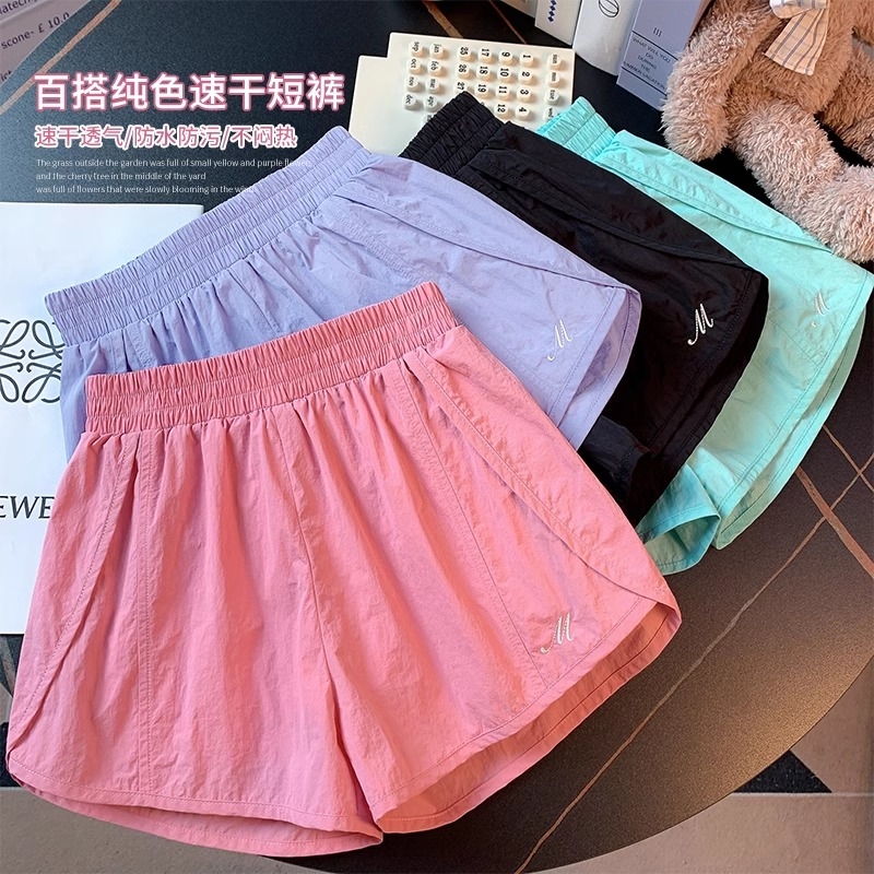 女童冰丝速干短裤2025新款儿童夏季薄款大童夏装外穿洋气运动裤子