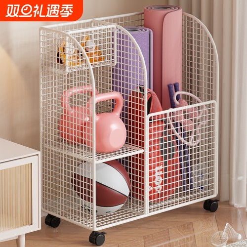 瑜伽垫收纳筐运动健身器材放置架