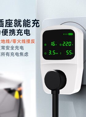 新能源接地宝车电动汽车充电转换器免接地宝通用10a转16a随车充
