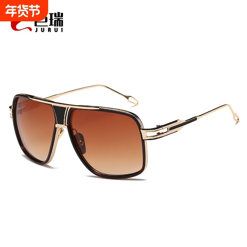 欧美潮流男士太阳镜615 时尚复古金属女士大框情侣蛤蟆镜圆脸墨镜