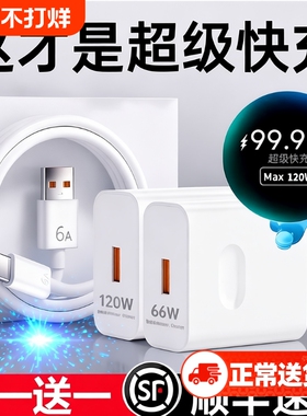 华为手机充电器套装快充【官方正品】适用于120W超级66W充电头Mate60/30pro原40/nova5/6/7/8/9/10/6A数据线9