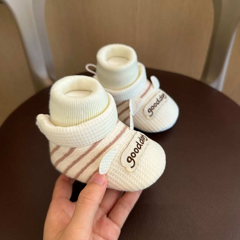 婴儿步前鞋子软底春秋冬季0一1岁新生男女宝宝8-10个月不掉布鞋袜