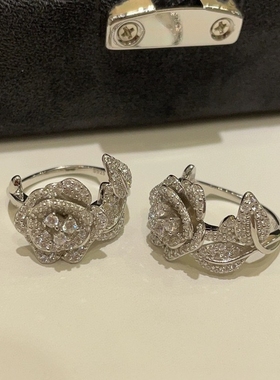 S925银山茶花戒指女款