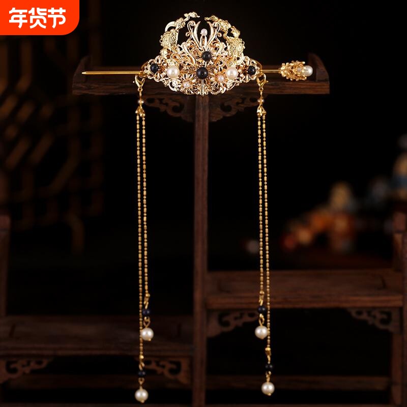 复古古风汉服头饰宫廷发冠束发发簪套装明制通用男女款马面裙配饰