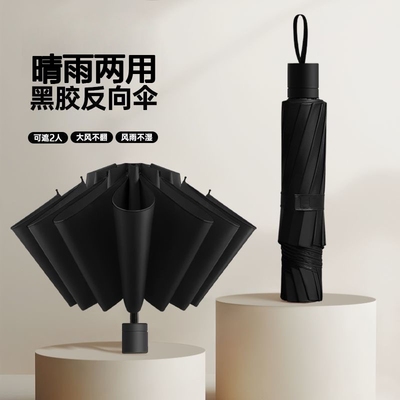 热卖加大加固手动晴雨伞黑胶防晒