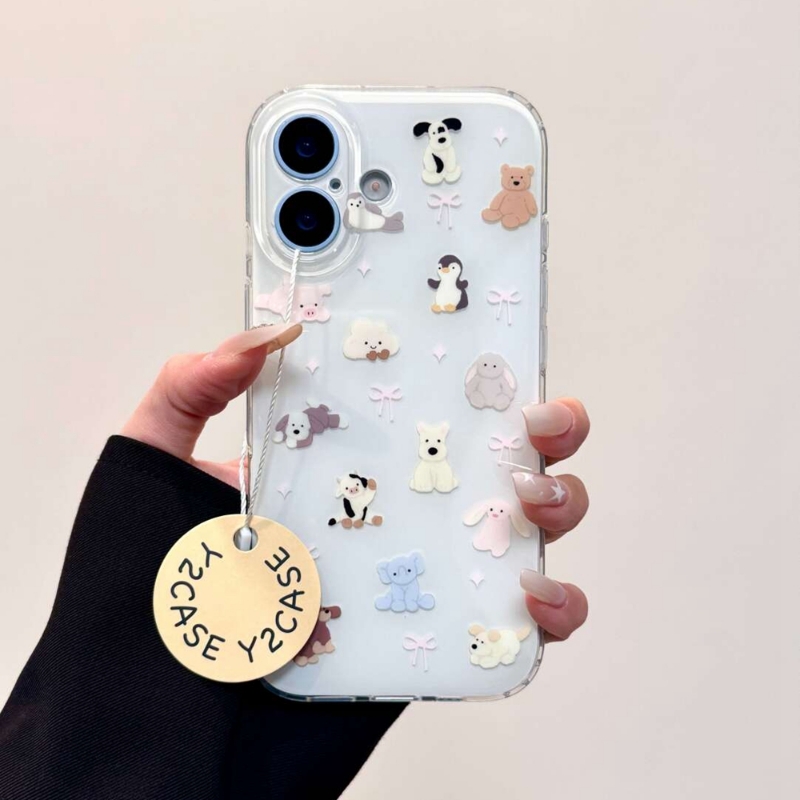 ins韩风简约卡通动物企鹅适用苹果17promax手机壳iphone16pro新款14小众创意13女15pm双层17p全包防摔保护套