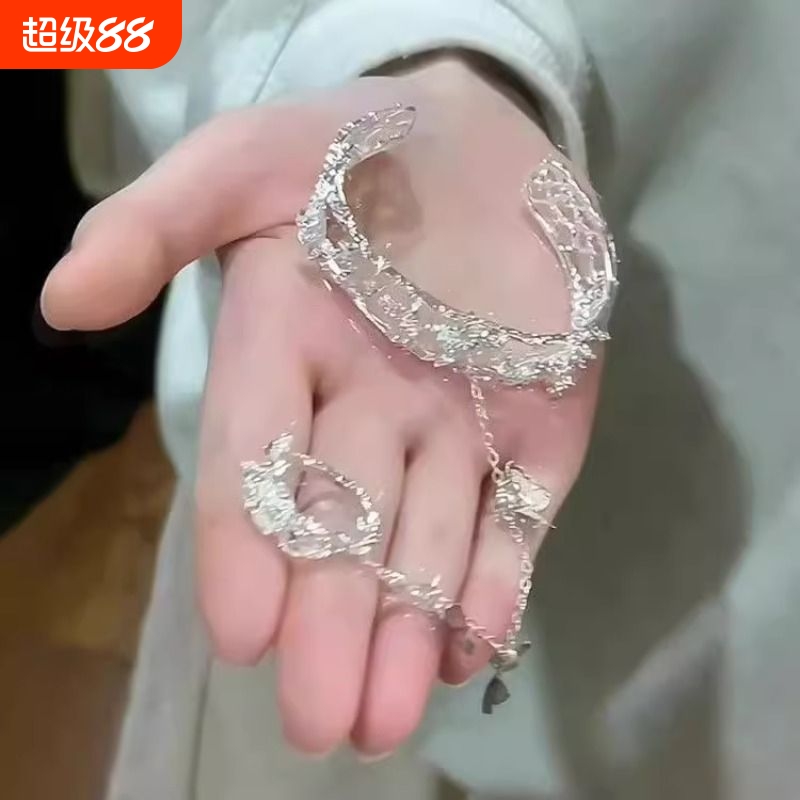 「晨曦蝶舞」镂空蝴蝶新中式手镯精致清冷感手链戒指一体古风手饰