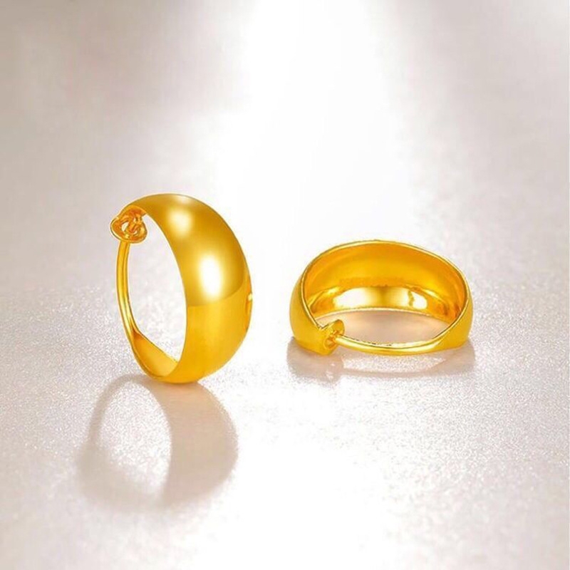 沙金满天星车花耳环宽雕花耳坠黄