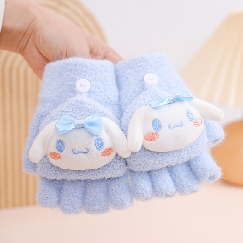 儿童手套女孩冬季可爱宝宝女童半指翻盖冬天五指分指保暖2025新款